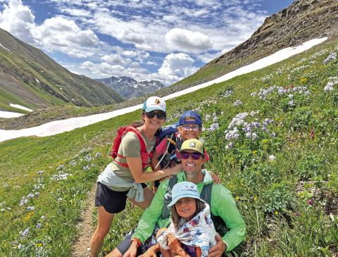The Anderson family in Boulder Gultch. Photo credit Misti Anderson