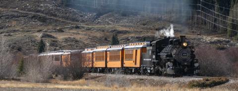 The DSNGRR arriving in Silverton on Saturday November 1st which was the last train of the season. Photo by Ray Dileo