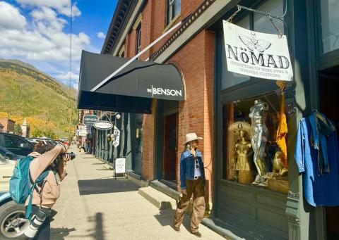 Local photographer Critt Kuenning shoots local Maria Fajo for a Visit Silverton downtown photoshoot on Monday photo by DeAnne Gallegos