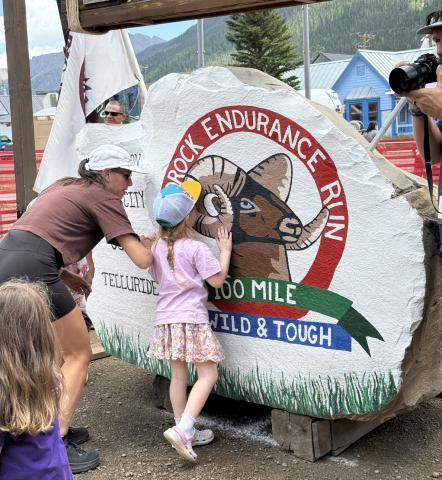 Kids Hardrock block happens day before race in front of the Silverton School Photo by DeAnne Gallegos