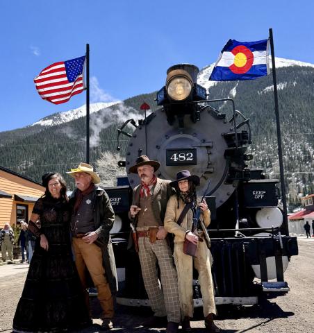 First train of Silverton Summer Season 2026 L-R Myste French, Scott Perez, Tom Dragt, Misha Garcia photo by DeAnne Gallegos