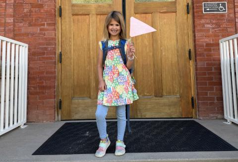 Willow Blankenship on her first day of school. Photo by Sterling Blankenship
