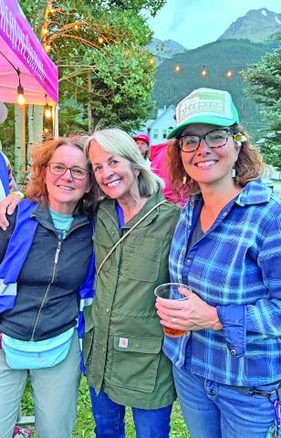 State Rep Barbara McLachlan with Creative District members Lori Nixon (far left) and Lisa Branner (far right) Photo credit DeAnne Gallegos
