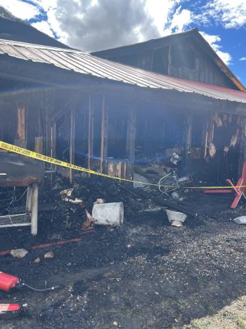 The day after the Silverton Square fire, the north side of the building where fire originated. Photo credit DeAnne Gallegos