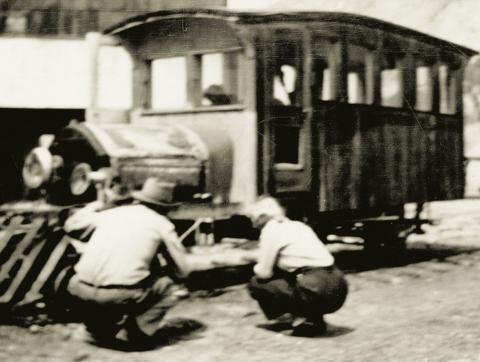 San Juan County Historical Society photo Photo of Casey Jones in the making. Hans Tanstad was the one-legged master carpenter; mechanics at Sunnyside Mill who worked on “Casey” were Clyde Jones, Speedy Jennings, Horace Seace.