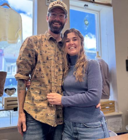 photo by DeAnne Gallegos Adam and Lauren Gault celebrated their new venture in the Great Divide shop on opening day