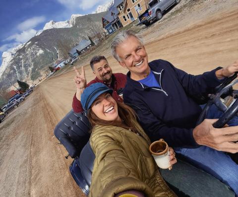 Jim Harper, Holly Huebner, and Ken Boden take the Model T out for a spin before the summer season kicks off photo by Holly Huebner