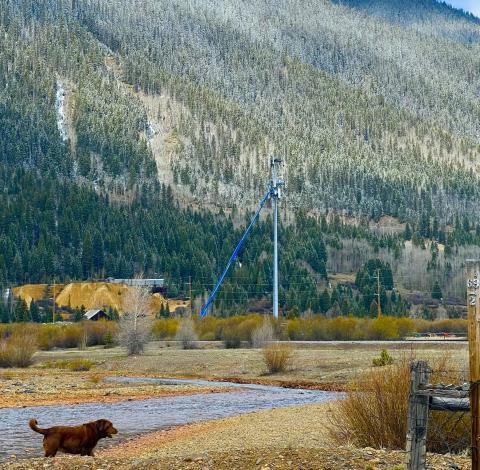 Photo credit DeAnne Gallegos Verizon has been working for over a week on the upgrades to the only cell tower in Silverton down by the Visitor Center.