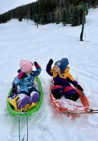 Local youngsters Wilde and Iris having fun at Kendall! Photo credit Hannah Kurzweil