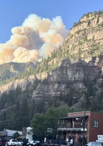 Gold Mountain Fire in Ouray created lots of smoke in the air photo by Ouray Wild Outdoors