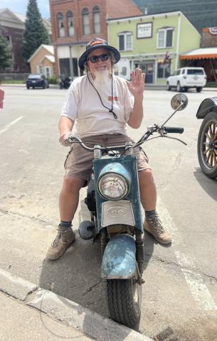 Photo credit DeAnne Gallegos Silverton local and KSUT Radio Station personality Danny Castle was spotted around town on his vintage bike.