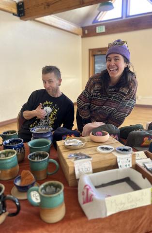 We would like to sincerely apologize to Evin with an “i” for misspelling her name last week. Her and her partner Ian Tanner sold their hand-crafted art at this winter’s farmers Market and are getting ready to open their art gallery on Blair Street for the summer season! Photo credit DeAnne Gallegos