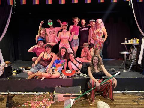 ATG crew celebrate a sold out show. Photo by DeAnne Gallegos