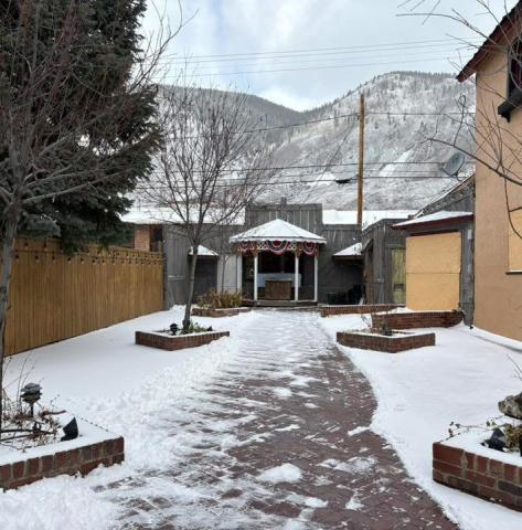 Fresh snow on the Natalias restaurant patio makes for a peaceful and quiet scene on Blair Street . Photo by Melanie Bergolc