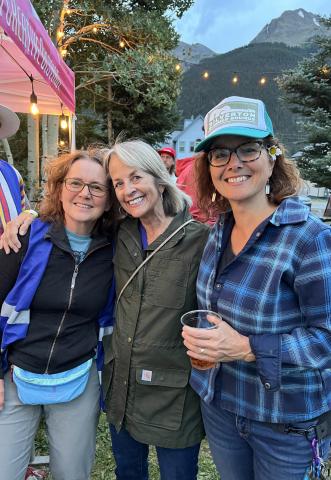 Lori Nixon, Barbara McLachlin, and Silverton Creative District Director Lisa Branner at the Silverton Summer Sounds Concert Photo by DeAnne Gallegos
