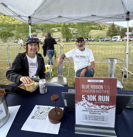 Silverton Wild, a new nonprofit focused on outdoor recreation events, had a booth at Silverton Summer Sounds. Dr. Yvonne Naughton and Angelo Colletti are a part of the new nonprofit photo by DeAnne Gallegos
