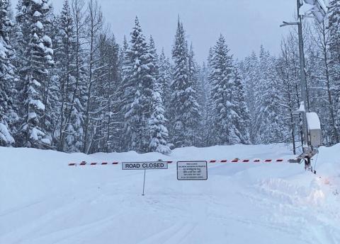 All passes into and out of Silverton were closed due to the significant snowfall and high avalanche danger. Photo by CDOT