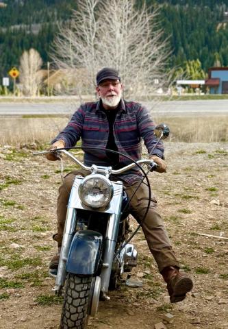 Bruce Conrad enjoyed getting his vintage motorcycle out for a ride photo by DeAnne Gallegos
