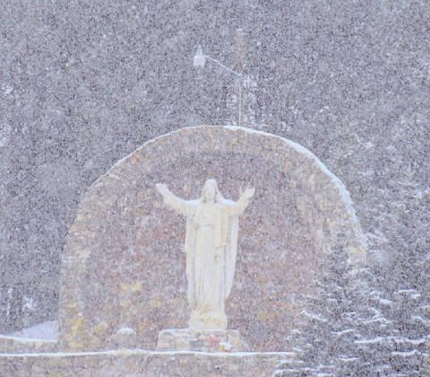 SNOW-SHROUDED SHRINE