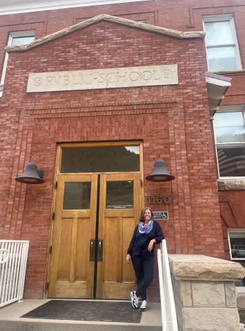 Elizabeth Barszcz outside the Silverton Public School. Photo provided by The Silverton School