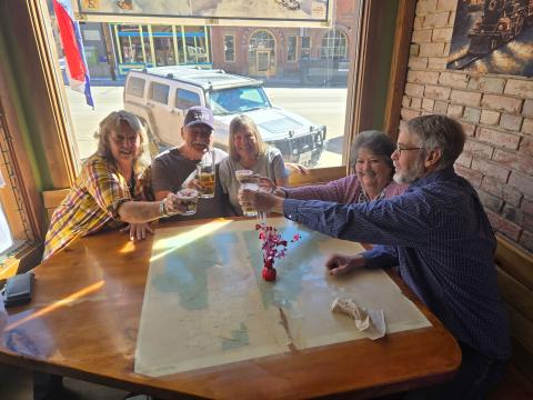  A group of longtime multi-generational Silvertonians had a fun day at the Alpine Tavern on Greene St (L-R) Charla Bingel Andreatta, George Davidovich, Sue Sanders, Patti Bingel, and Mark Irsik