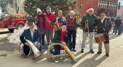 Silverton Brass Band were happy to play for the locals on Christmas Eve photo by Gary Miller