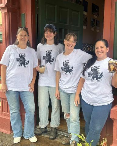 In light of all the “trash drama,” Elevated Coffee Shop in the Grand Imperial Hotel is making a drink out of it. The “Trash Panda” was presented on a social media post by coffee shop owner Melanie Barger on the far left. Timberline Trading Co. across the street designed the t-shirt that is for sale in their shop.