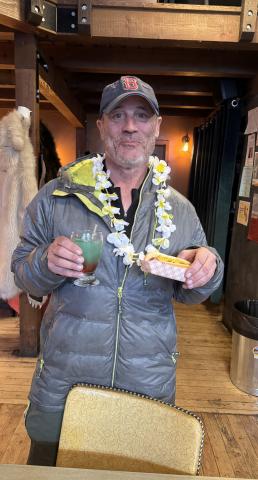 Micahel Burton enjoyed a “Shark Attack” at the Den located inside the Coffee Bear photo by Sarah Moore