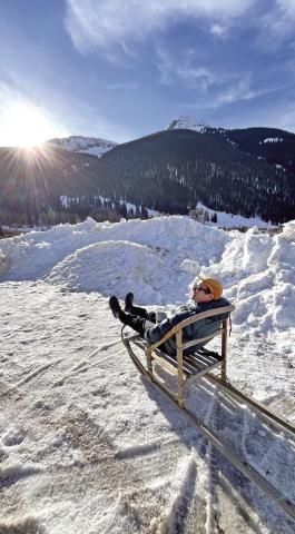 Jacob Johnson soaking up some vitamin D while visiting Silverton. Photo credit Morgen Dorsey