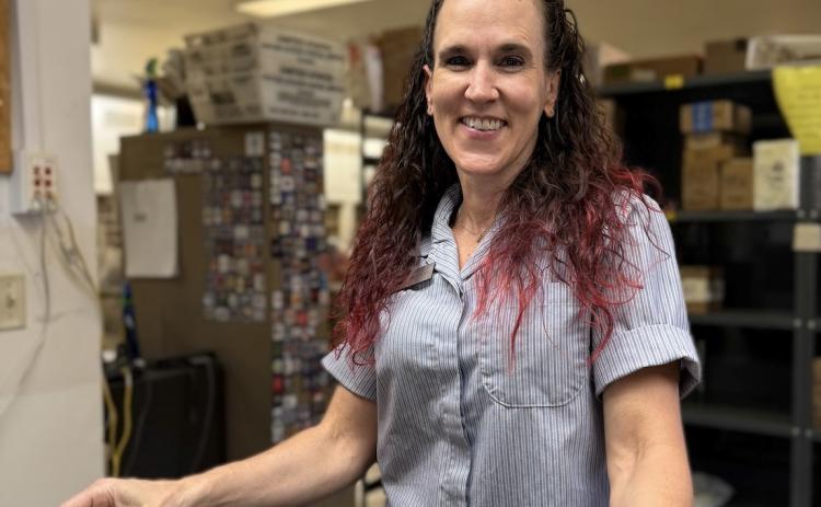 Maika Christensen the Silverton Post Office Clerk has been on the job since February photo by DeAnne Gallegos