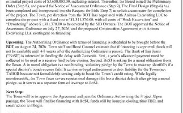Page 1 of 2 Staff memo from town packet 8.10.26