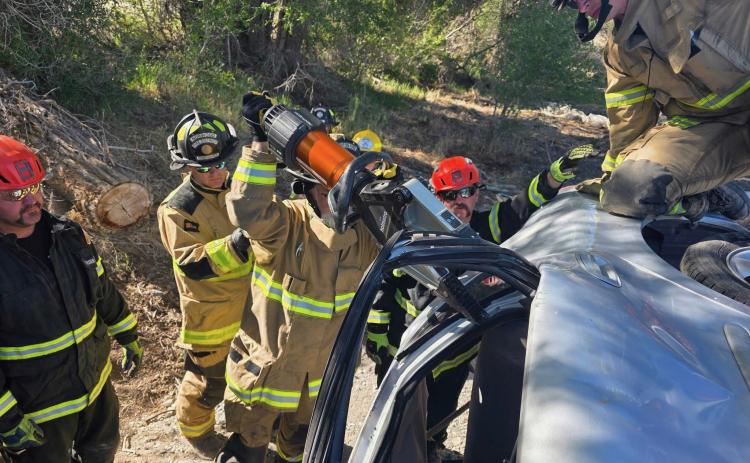 The Silverton Volunteer fire team spent this past weekend in Ridgeway training on car extraction. Photo credit SSJCVFD