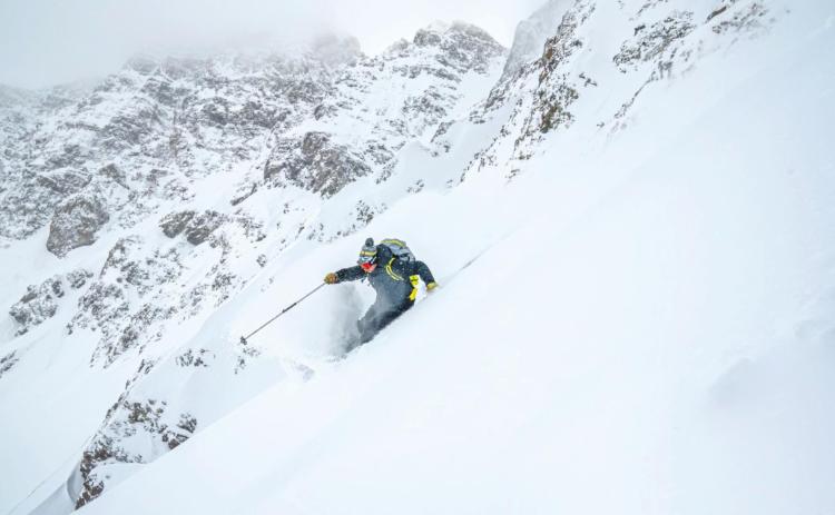 “Marc “88” Kloster skis at Silverton Mountain