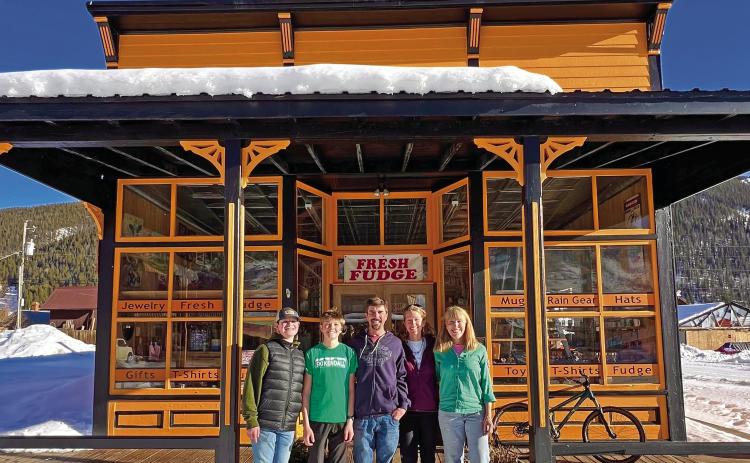 The Joyce family with Janice Sanders outside The Old Arcade. Photo credit DeAnne Gallegos