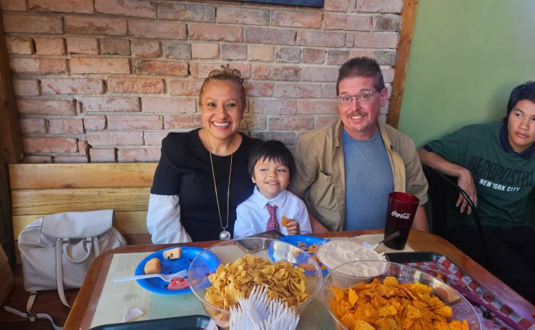 Sheriff Steve Lowrance and his family at the Sunday candidate event photo by Shiloh Sams