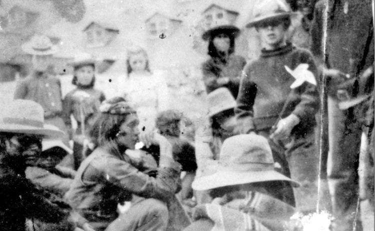 Photo courtesy of San Juan County Historical Society A group of Navajo railroad laborers in Eureka, pictured just northwest of the old Sunnyside Mill. The laborers worked on extending the Silverton Northern Railroad from Eureka to Animas Forks in the summer of 1903, 120 years ago.