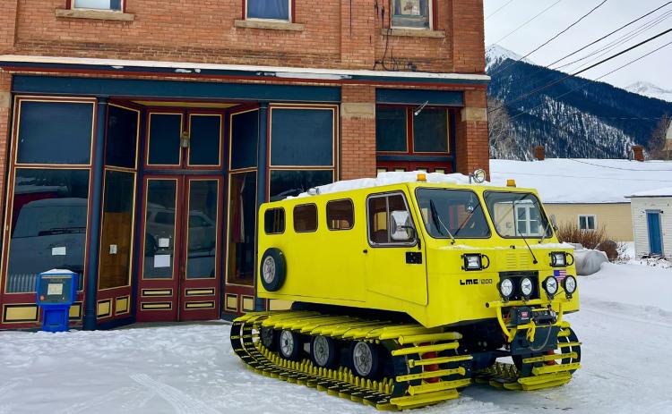 Photo credit DeAnne Gallegos We have all types of transportation up here in snowy Silverton, including a variety of Snowcats, this one is named “Disco Cat”.