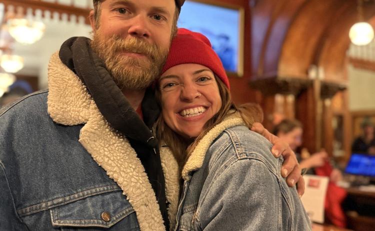 Holly Huebner and her partner Michael Crockett this winter photo by DeAnne Gallegos