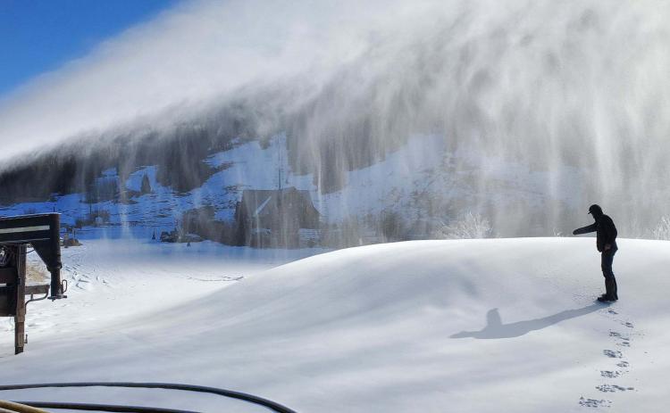 Snow was made by Tuesday morning photo by Jim Harper