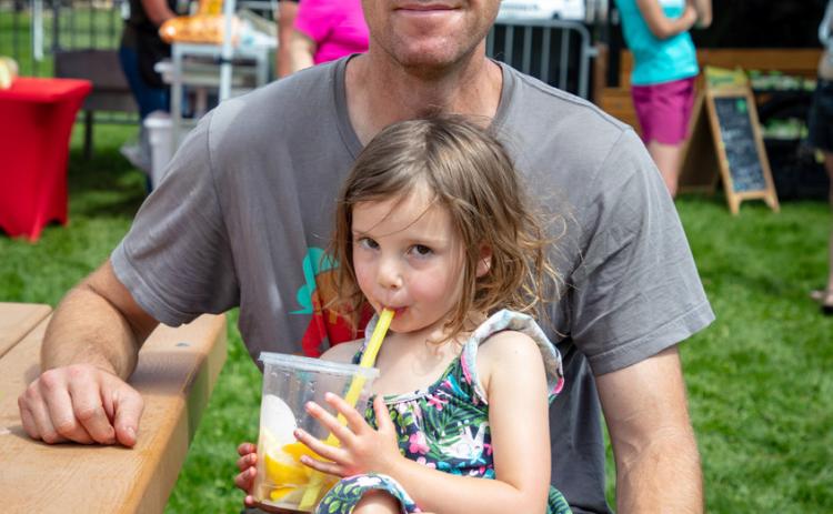 Ryan Copenhagen and his daughter Opal enjoyed the fall weather on Saturday in Memorial Park photo by Cracked Compass