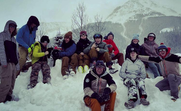 Class learning about staying safe outside Photo by Silverton Avalanche School