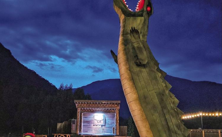 The GIANT wooden gator that will be burned Sunday at dark Photo credit Columbine Roadhouse