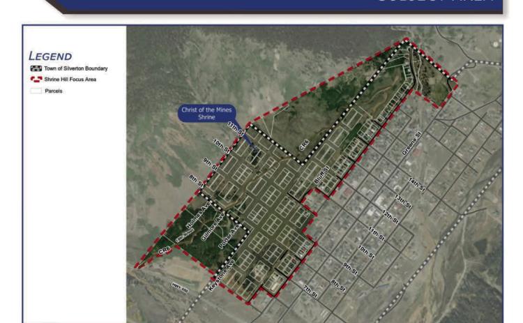 A map of the Shrine Hill Development Photo from Town of Silverton