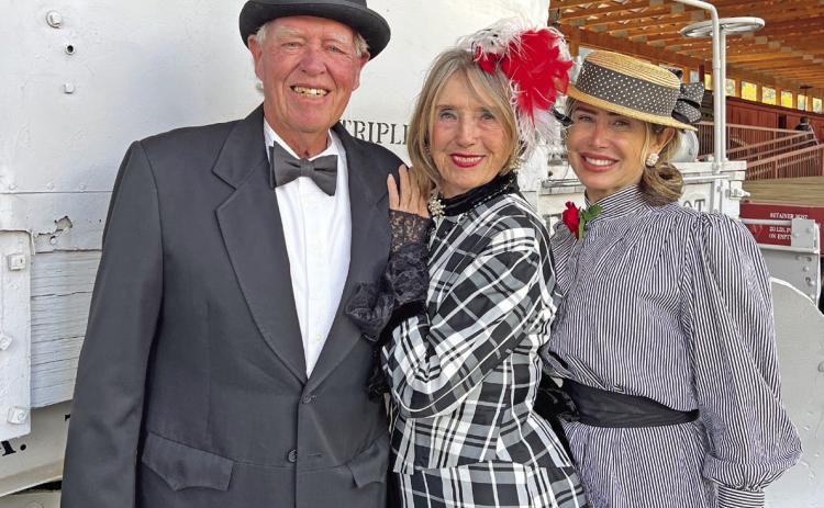 Folks (including the notorious Miss Kitty) attending the Railroad Outdoor Museum ribbon cutting
