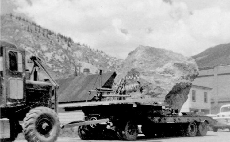 A large rock is hauled down Greene Street for the 1953 Hardrockers Holidays celebration in Silverton. The event was started 65 years ago, in 1949. The 1953 Hardrockers Holidays was the last one for 21 years. It was revived in 1974. This year’s celebration will be at Kendall Mountain Recreation Area Aug. 8-10. San Juan County Historical Society photo