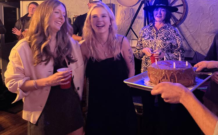Amie Gardiner and Feile Brown celebrated their birthdays together with the El Bandito House Band last Saturday night. Photo by Dr. Yvonne Naughton
