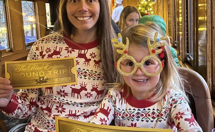 Photo credit Sterling Blankenship Willow and Sterling Blankenship headed to see Santa on the Polar Express.