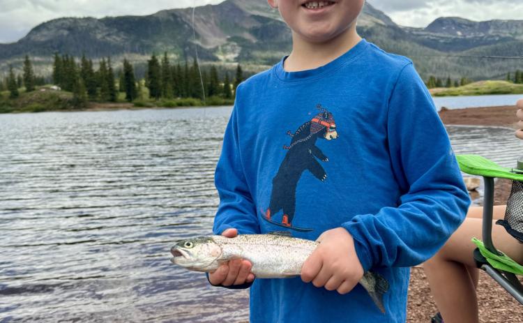 Weston Phillips with his catch at Molas Lake.