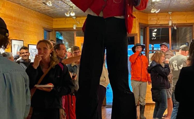 Man on stilts
