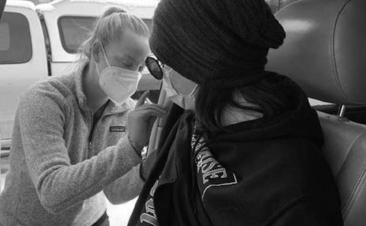 Preston Trower first 18 year old in the county to get his COVID shot. Photo Credit - Andrea Trower